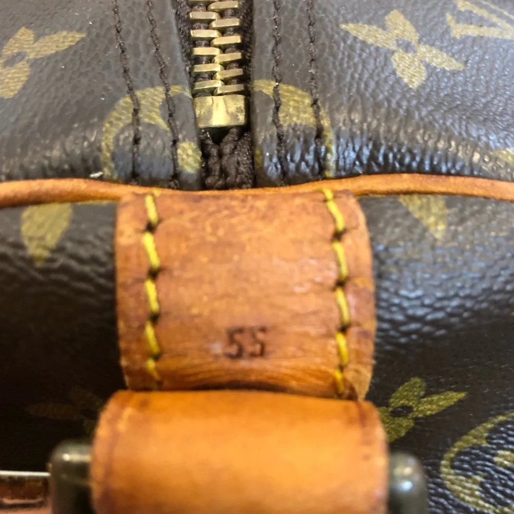LOUIS VUITTON Monogram LV55 Keepall Bandolier Strap Luggage Tag Lock Key VI8902